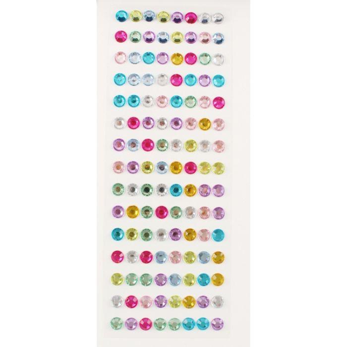 MégaCréa DIY - Crystal Round Rhinestone Stickers 1 Cm 120 Pieces