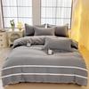 Plant Thickened Three Four Piece Bed Sheet Set Blue And White Large Grid