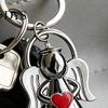 Zinc Alloy Key Holder Angel Keychain for Women Men, Love Heart Car Ring Ring, Handbags Charm Decorative Accessories
