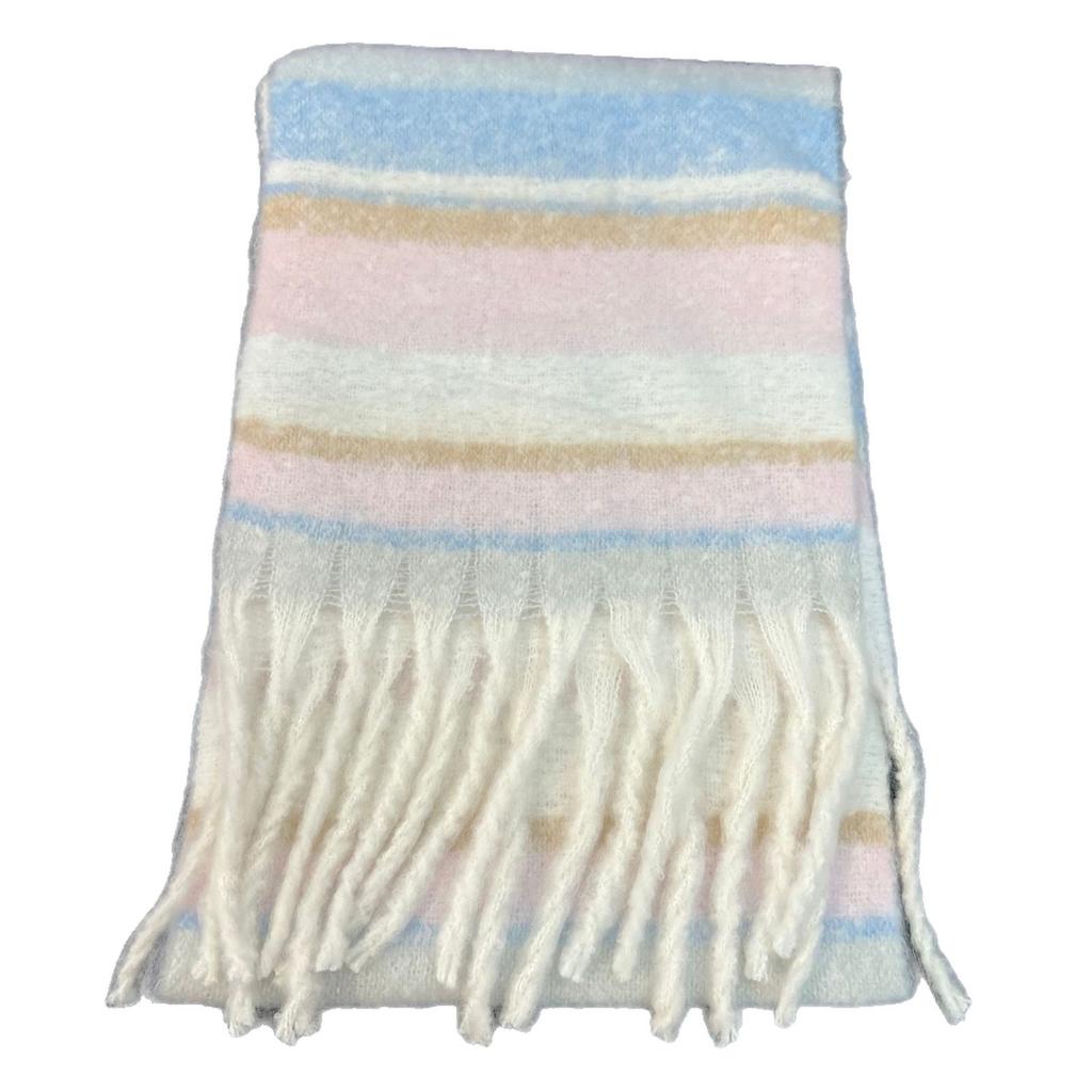 New mohair plaid scarf, versatile in autumn and winter, Korean atmosphere imitation cashmere small version student warm scarf