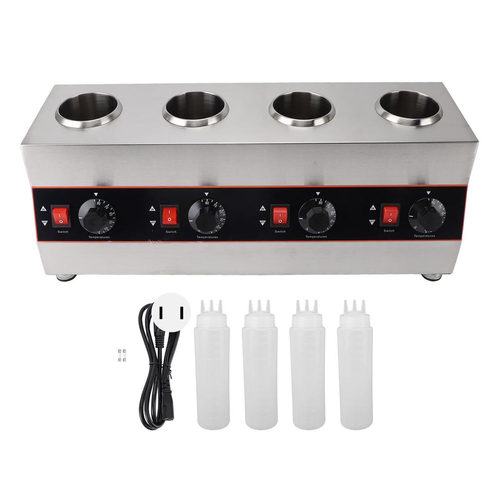 2600ml Electric Cheese Sauce Warmer Stainless Steel 30?85 Degrees C Adjustable Hot Fudge Warmer with 650ml