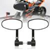 2 Peças Espelhos Retrovisores Universais 7/8" 22mm para Guidão de Motocicleta Scooters Espelho Retrovisor