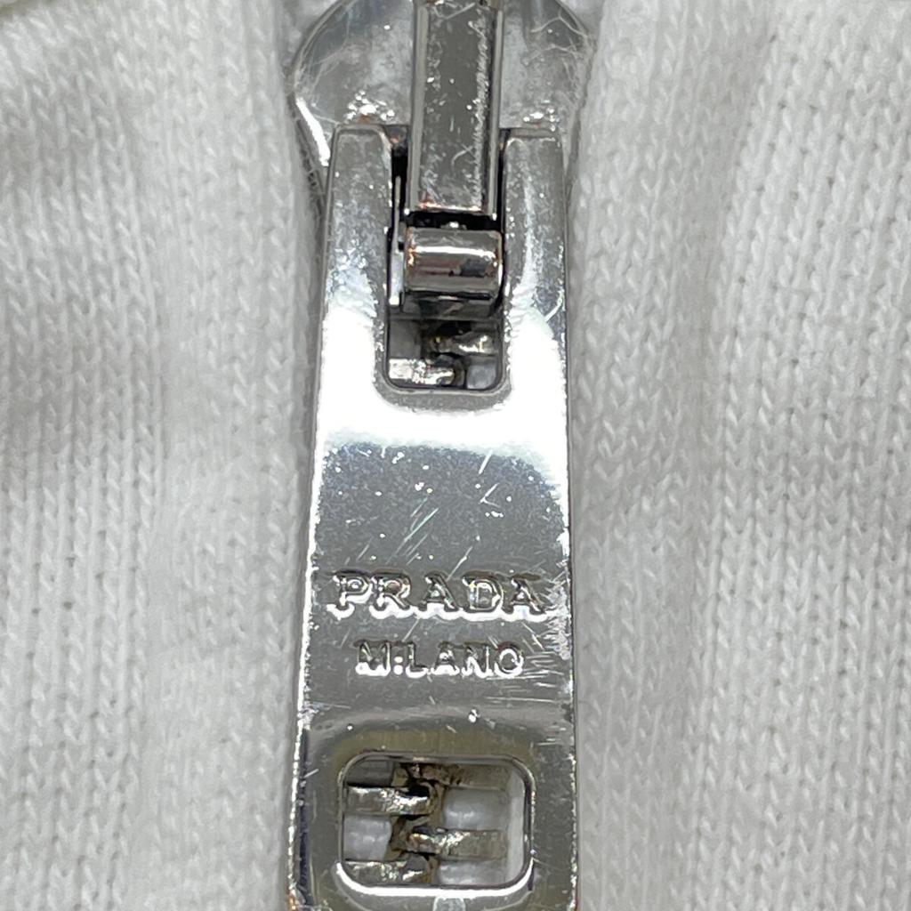 Prada White 138590 Triangle Crop Zip-Up Parka Jacket M whiteUsed