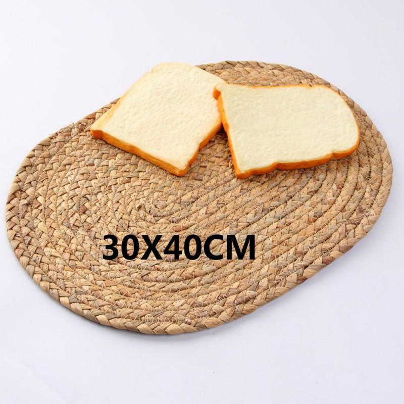 Round Woven Placemat Natural Water Hyacinth Place Mats Straw Table Mats for Dining Table Christmas Rustic Heat Resistant Cup Pad