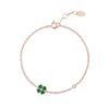 [Rosemont] Silver Green Clover Bracelet Ra25B47A