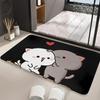 Peach and Goma Bathroom Carpet Cute Cartoon Kids Room Bedroom Decoration Balcony Anti-Slip Doormat Living Room Christmas Rug