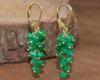 Green Emerald Gemstone Beads Cluster Earring, Natural Emerald Beads Gold Earring, May Birthstone Jewelry, Handmade Earrings, Gift for Her