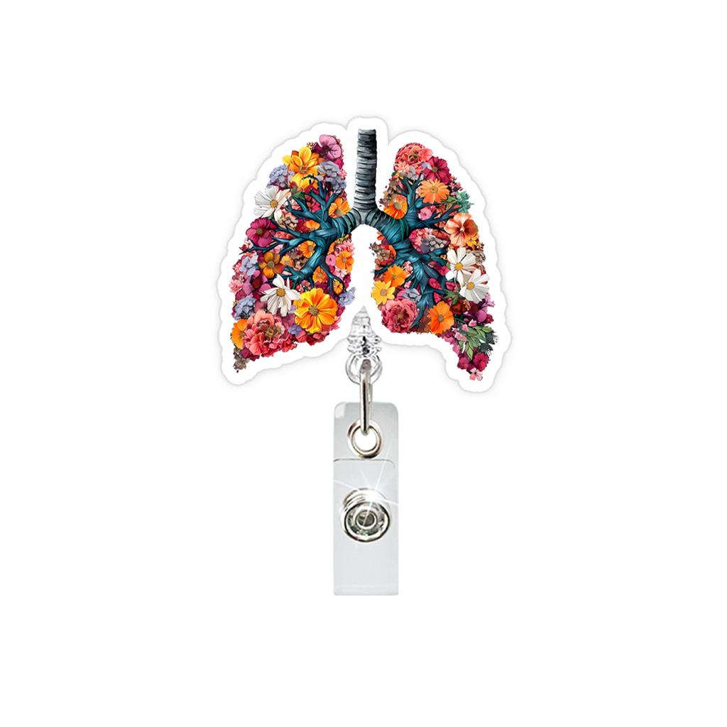 Creative Lung Organs Badge Reels Retractable Badge Holder Retractable Keychain Badge Reel Id Badge Holder Clip Key Ring