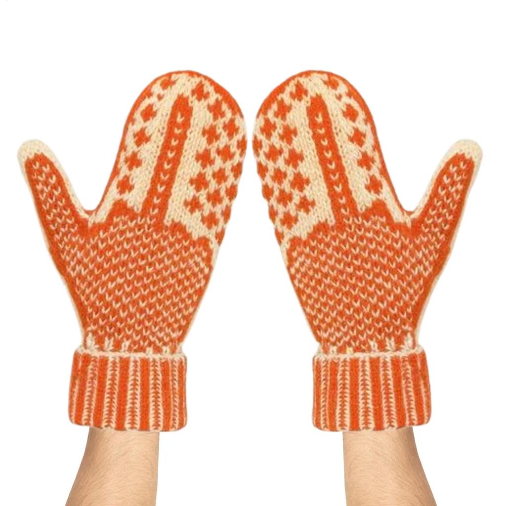 Orange Gloves For Women Winter  Warm Thermal Mittens Womens Gloves For Cold Weather For Dog Walking Hiking Sports Snow Running