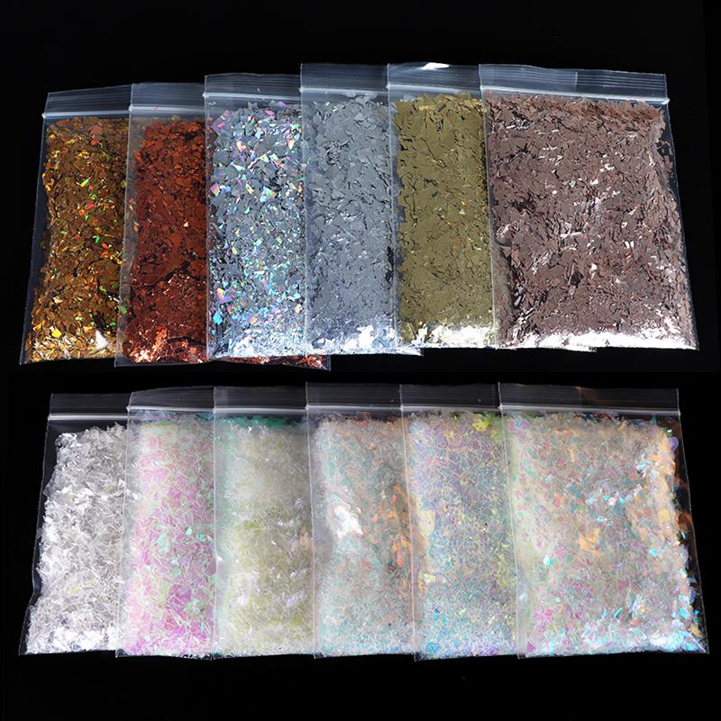 10 g holografických nepravidelných třpytek na nehty DIY gel Polish manikúra zdobení nehtů příslušenství