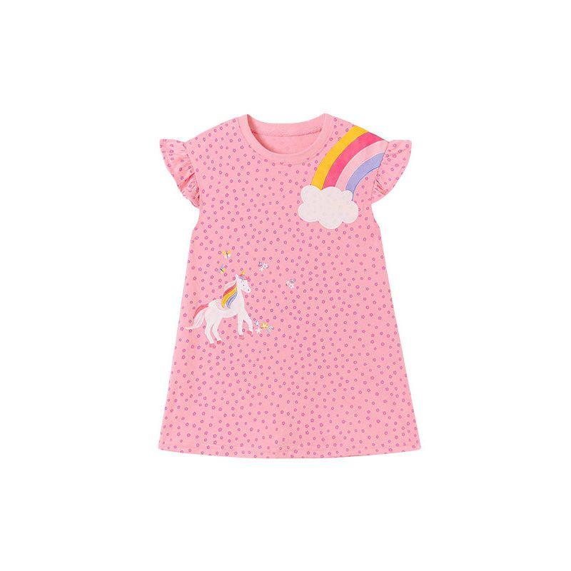 Little Maven Summer Short-Sleeved Girls' Dress Cute European and American Style Children's Dress Export Ready Stock Children's Dress
