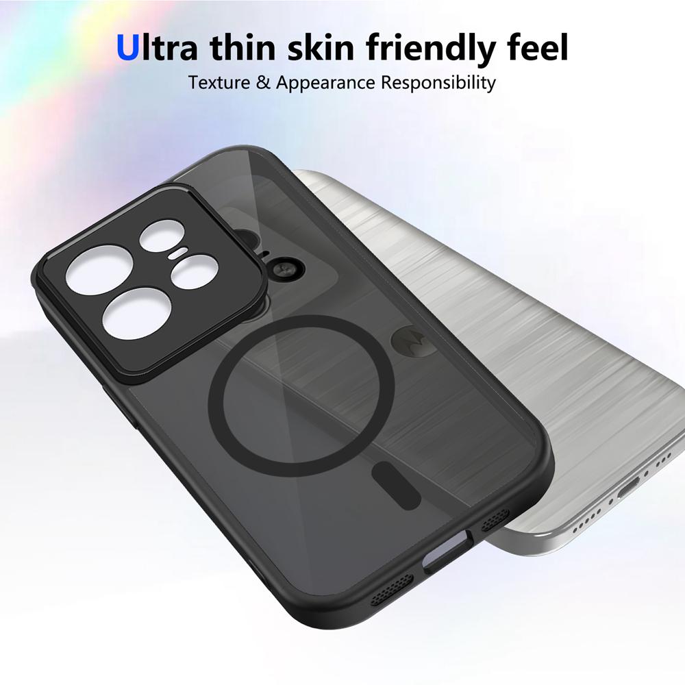 KEYSION Magnetyczne Etui na Telefon do Motorola Edge 50 Pro 5G Matowe Półprzezroczyste Przezroczyste Odporne na Wstrząsy Pokrowiec do Edge 50 Ultra 50 Fusion 5G