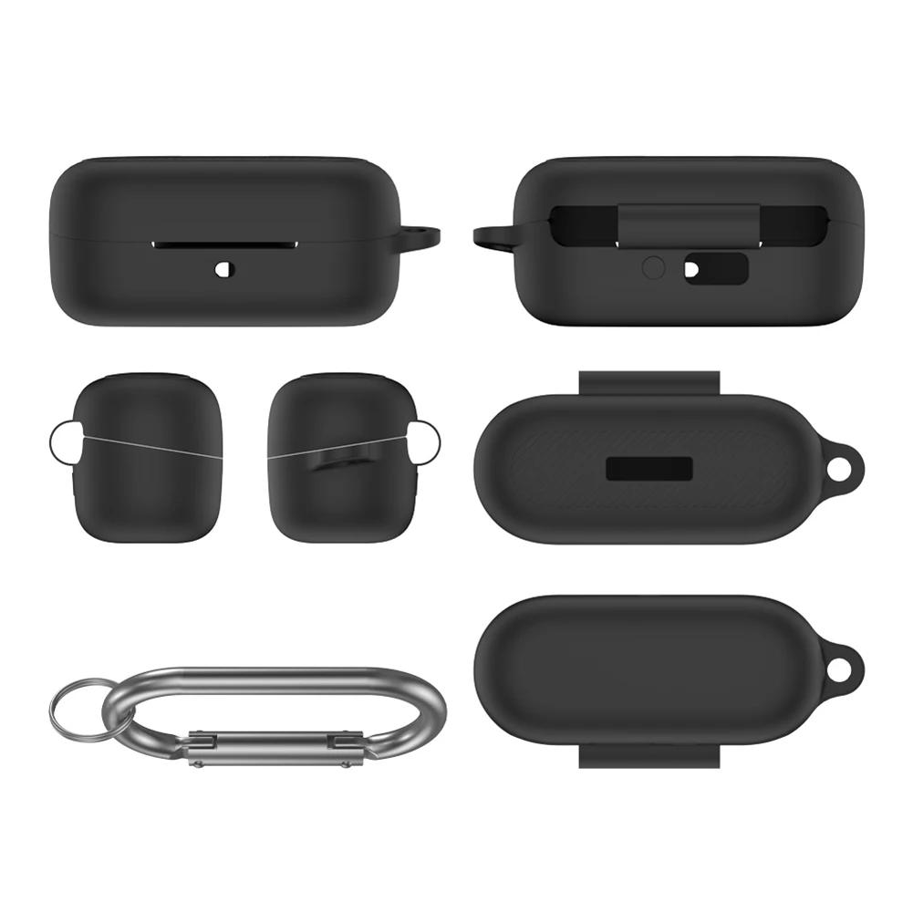 

Silicone Case Earphone Case Cover with Carabiner Wireless Earbuds Charging Box Protective Shell for Sony WF-C510 Charging Case