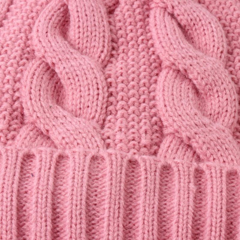 Women S Fleece Lined Pom Pom Knit Hat For Winter