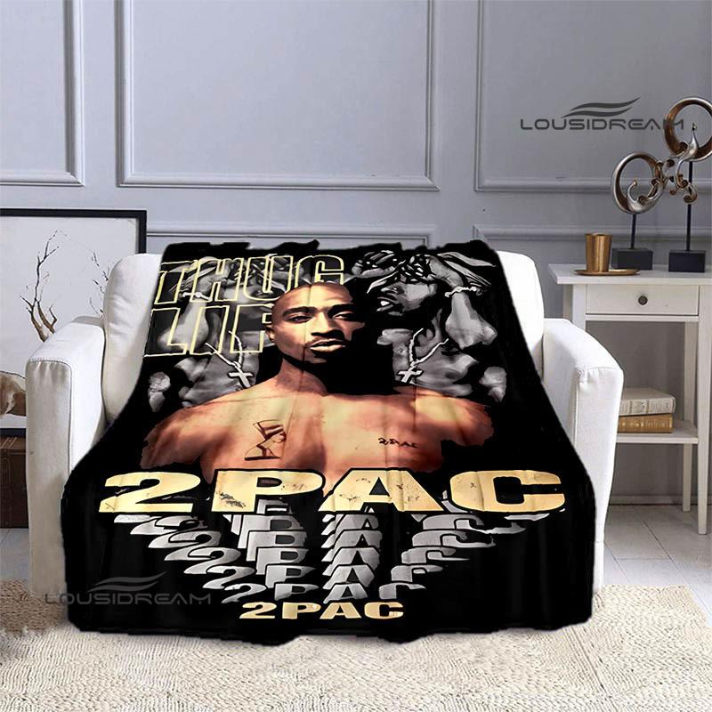 Hip-hop 2PAC Printed Blanket Picnic Blanket Warm Blankets Outdoor Blanket Home Bed Linings Blankets for Beds Birthday Gift