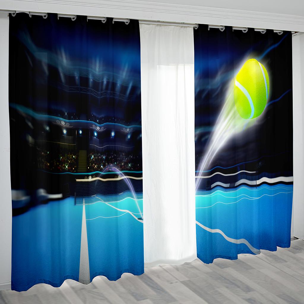 Grünes Gras auf dem Fußball-Design-Serienmuster. Dünner, halbschattierender Verdunkelungsvorhang im Schlafzimmer, Wohnzimmer, Kinderdekor