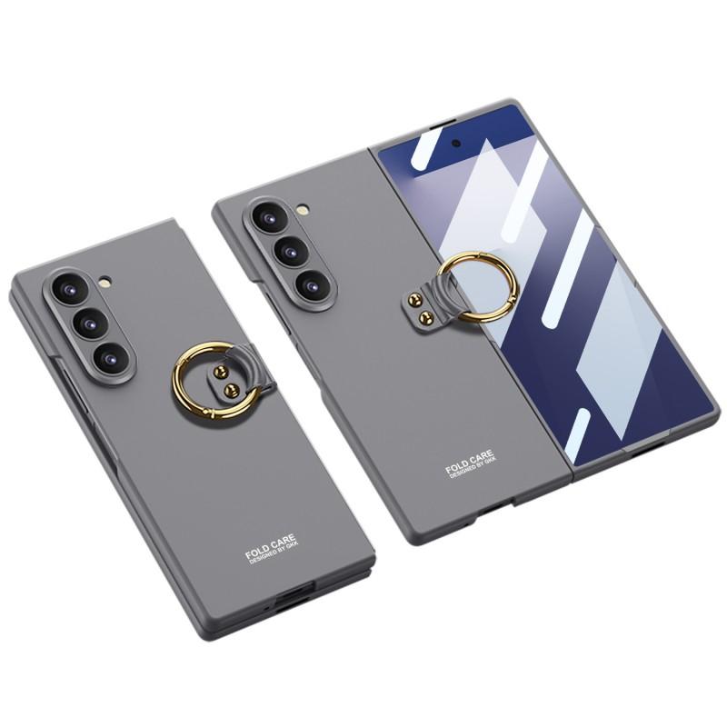 Foldable Phone Case Galaxy Z Fold 7 6 5 Matte Grip Ring Holder Shockproof Waterproof