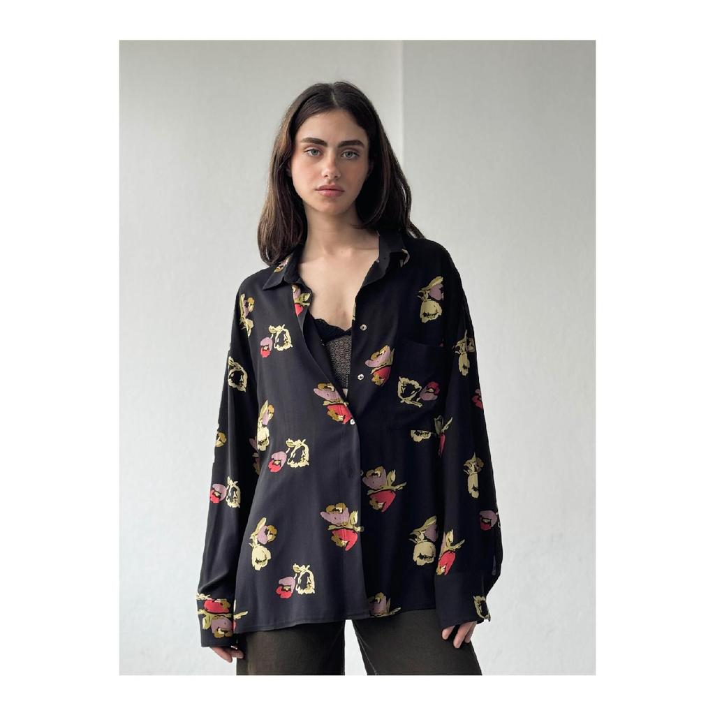 Design Boyfriend Vintage Pattern Shirt Women Multi Color