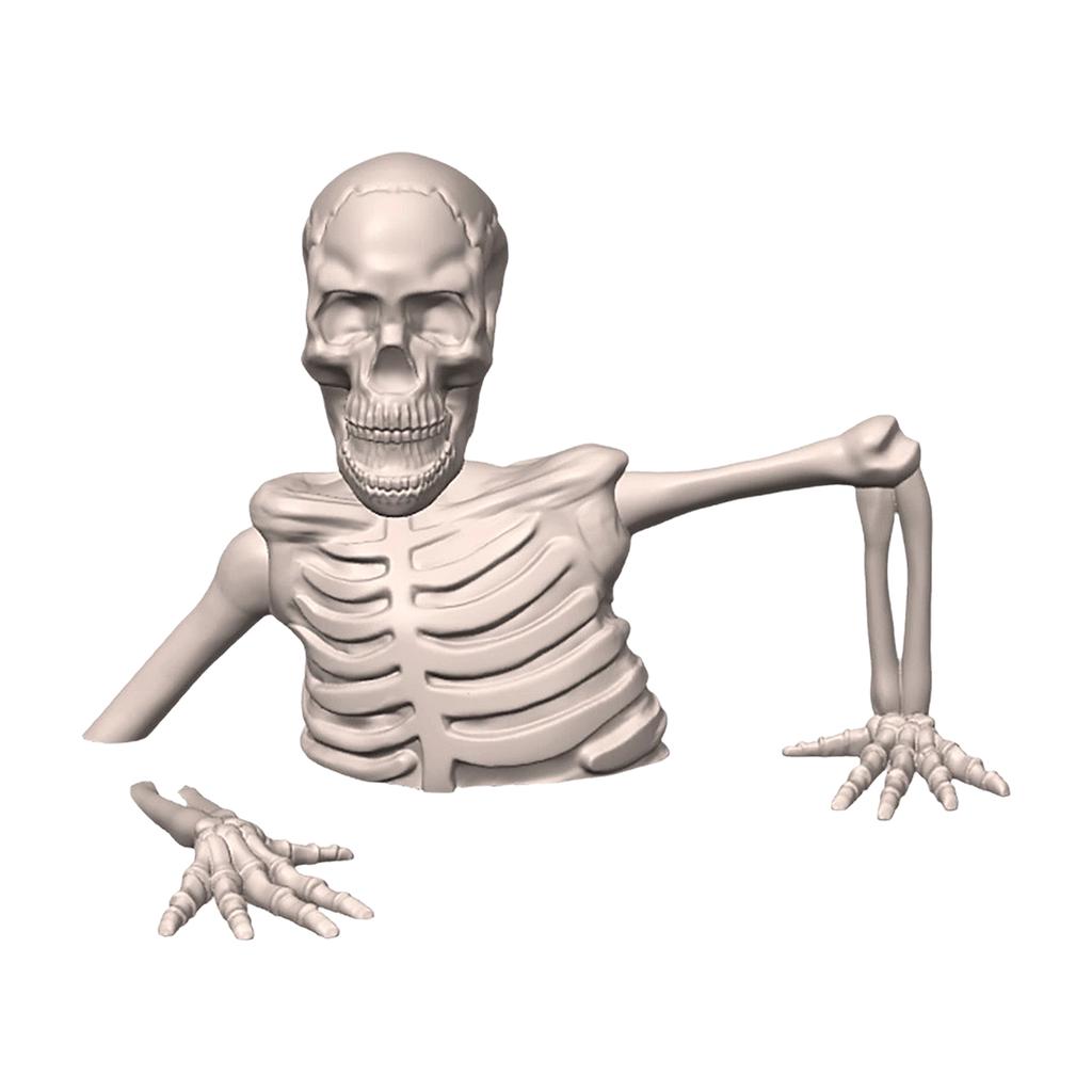 Halloween Dekoration Skelett Oberkörper mit Krabbeln für Tischdekoration