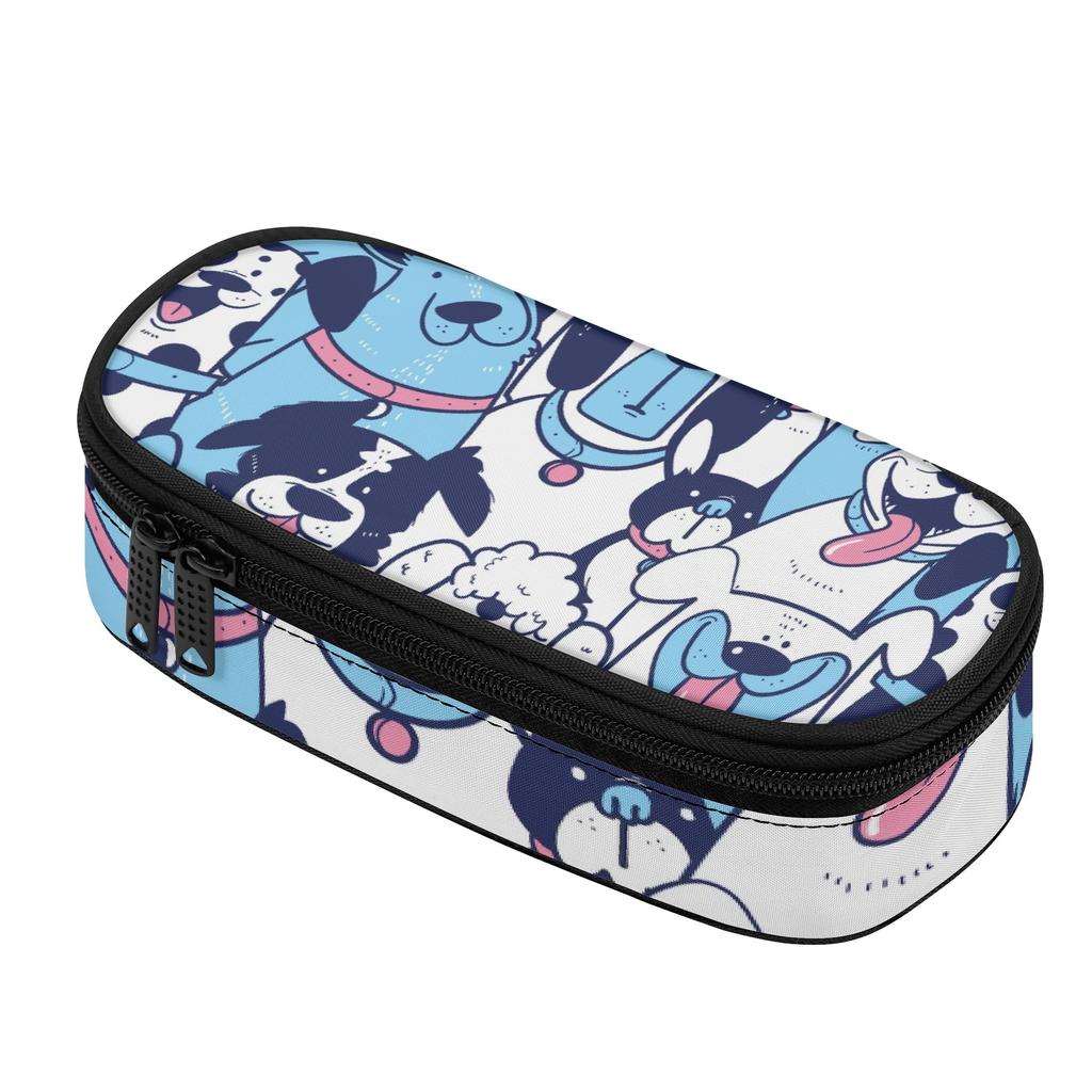 Pen Case Portable Wear Resistant Polyester Easy Open Zipper with Main Compartment Mesh Pocket and Pen Slots for Daily School Use