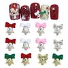 5 Stück Weihnachten Legierung Nagelzubehör Mini Farbige Schleife Glocke Schmuck Nagelkunst Charms Dekorationen 3D Flache Rückseite Teile