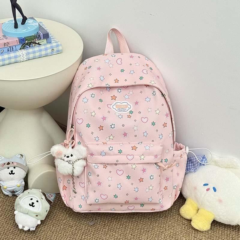 Schoolbag new cute junior high school ins star backpack fresh middle school girl large capacity versatile high value back