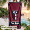 Beach Towel Bologna FC Print Custom Name Text Soft Towel for Swimming Pool