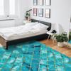 Turquoise Marble Lattice Textured Carpets for Living Room Household Bedside Rug Sofa and Coffee Table Blanket Office Floor Mats
