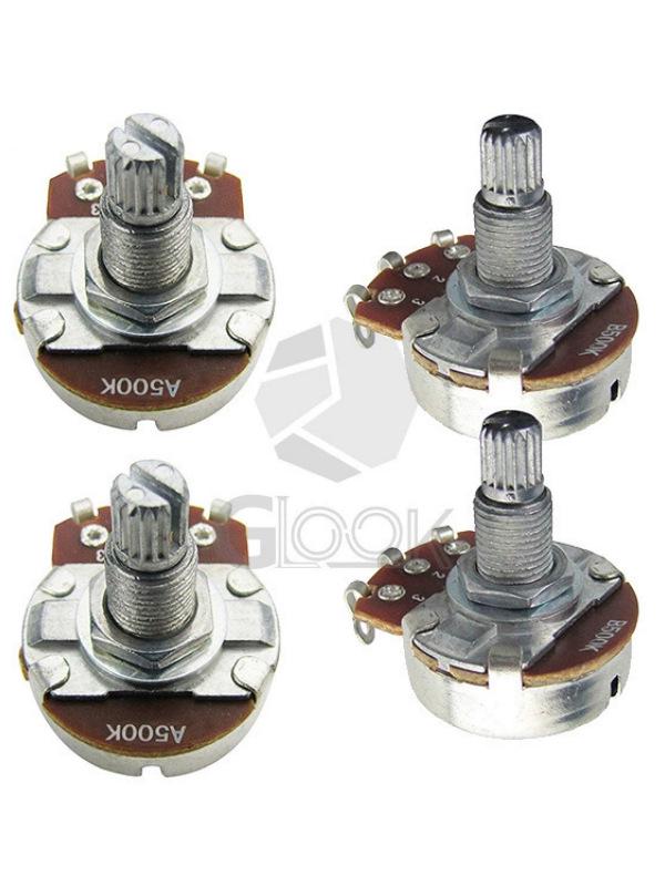 Electric Guitar Bass Tone & Volume Knob: B500K Copper, A500K Aluminum, A250K Shaft Parts