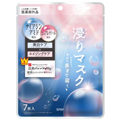 Nameraka Honpo Medicated Wrinkle Essence Mask Soy Milk Dry Face Pack [Quasi-drug] White, Isoflavone, Anti-Aging, Moisturizing, Skin, Whitening,