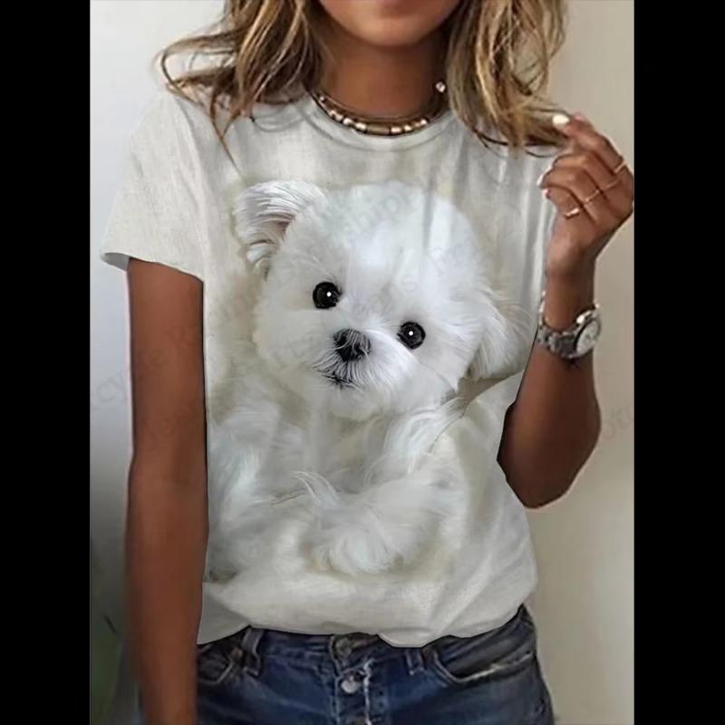 Women's Plus Size 3D Cute Cat 3d Print Tshirt Women Fashion Casual Crew Neck Short Sleeve T Shirt Female Tops Tees