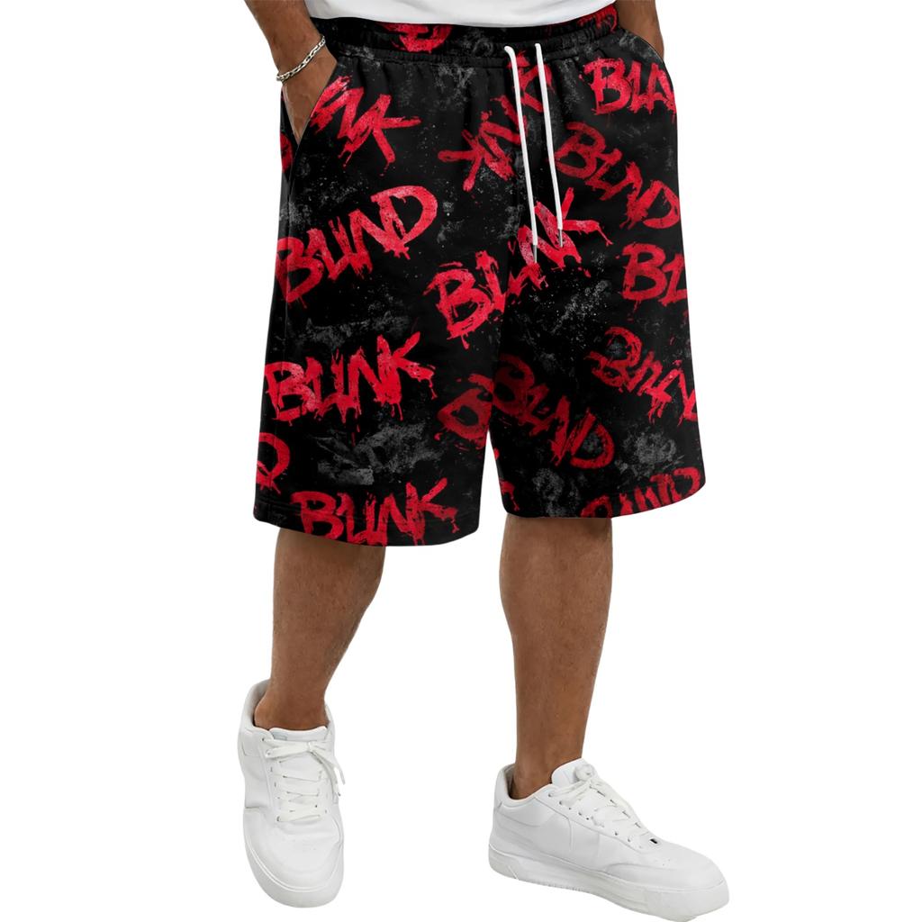 Men Drawstring Waist Casual Shorts Loose Fit Halloween Theme Printed Lightweight Breathable Athletic Shorts for Daily Wear