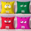 Cute Funny Art M-M&M'S Cushion Cover Plush Fabric Soft Double-Sided Printed Sofa Warm Winter Home Child Gift Pillow Case