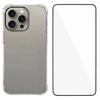 For iPhone 12 Pro 6.1 inch TPU Case WANLONFENG WL3 Series 1.5mm Phone Cover (Big Lens Hole) with Tempered Glass