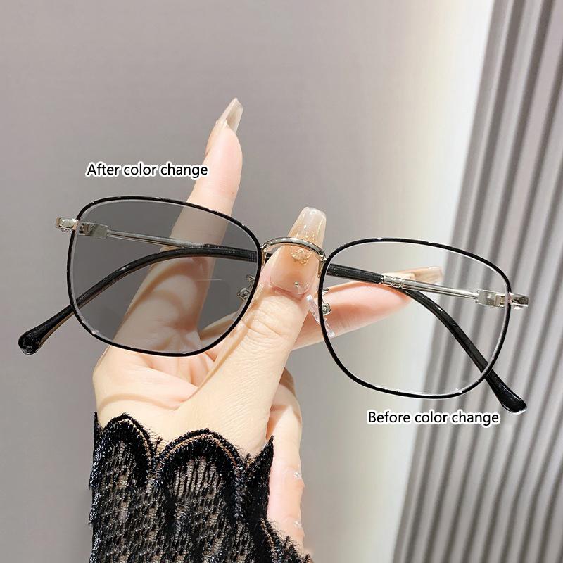 Anti Blue Light Sensitive Color Changing Presbyopia Glasses Hd Portable Glasses Hd Fashionable Full Frame Presbyopia Glasses 011
