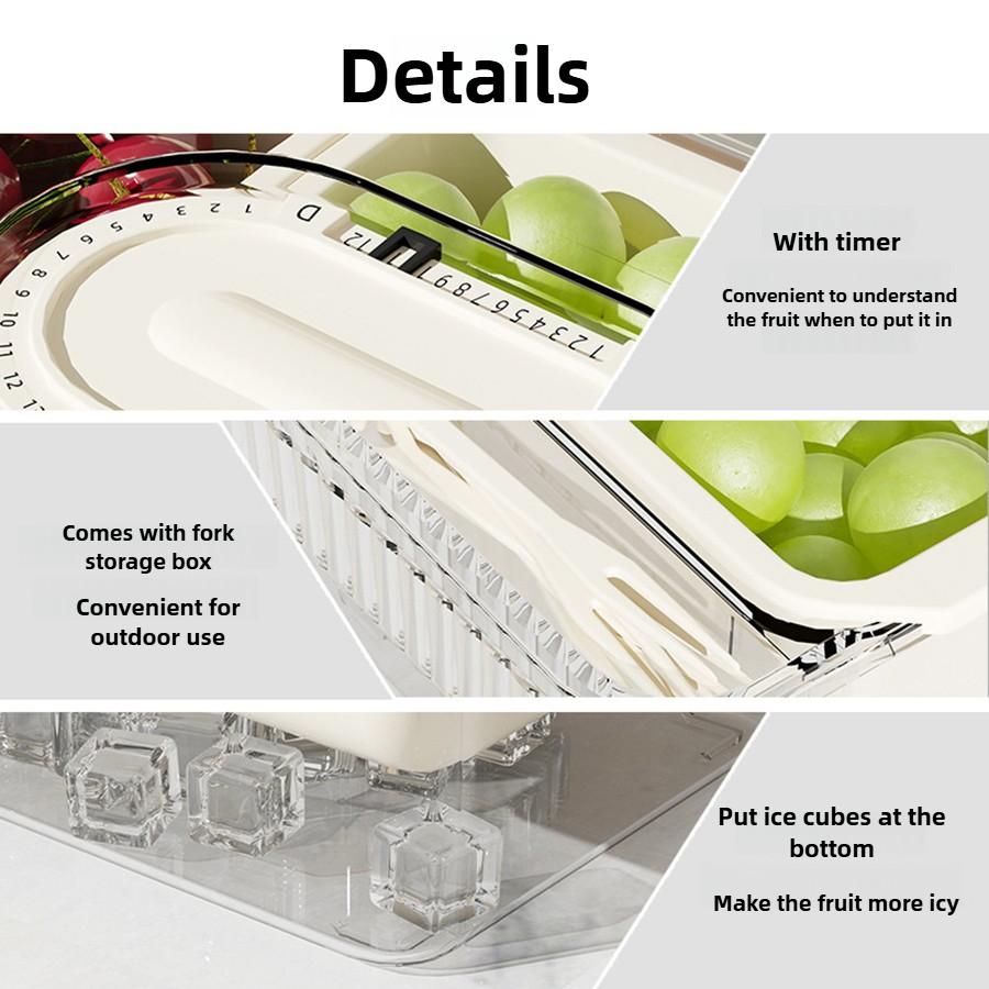 Ice Chilled Condiment Caddy with 5 Containers, Fruit Plate Server with  Lids, Serving Tray Platter with Removable Dishes