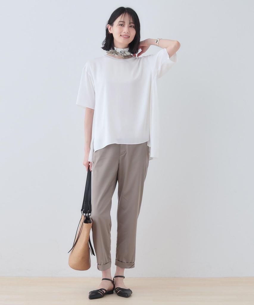 INDIVI Cut and Sewn Design Blouse 12713603 Black Size 38 [Backless] T-Shirt Women's (019) (M)