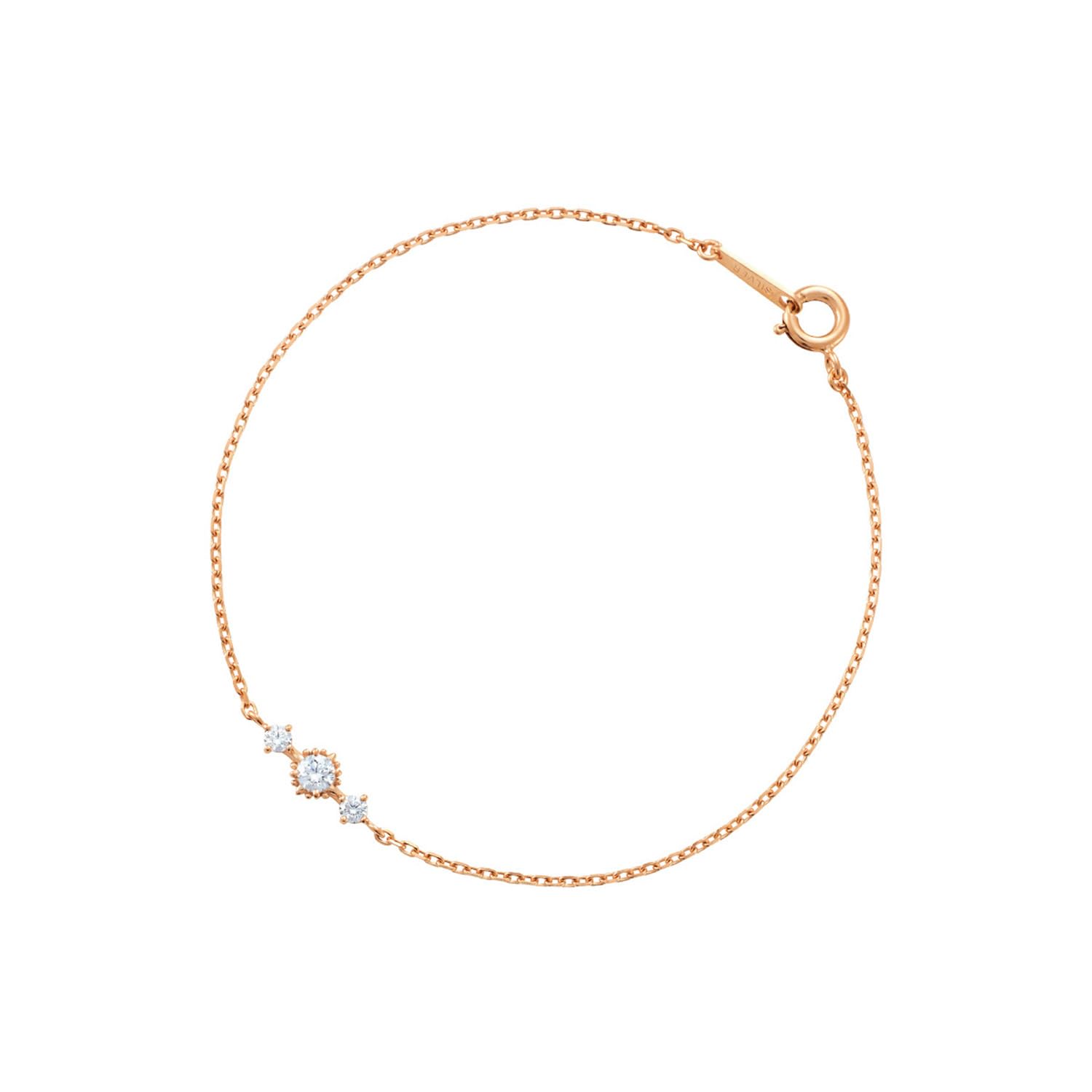 

[Канал 4C] Срібний браслет з рожевого золота з 3 каменями