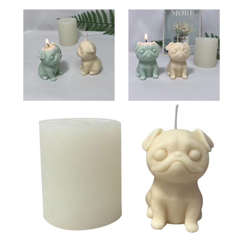 Bulldog Candle Mold for DIY Crafting Aromatherapy Candle Wax Soaps Moulds Pug Chocolate Mould