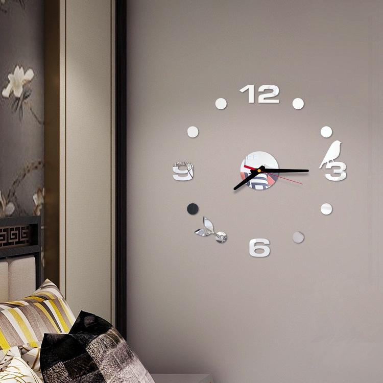 Modern Design Large Wall Clock 3D DIY Quartz Clocks Watches Acrylic Mirror Stickers Living Room Home Decor Horloge