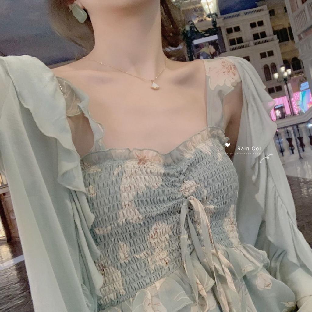 2021 Estate Spaghetti Strap Chiffon Dress Donne senza maniche Vintage Stile  francese A-line Abito lungo Corea Chic Abbigliamento largo e sottile  acquista in modo economico — spedizione gratuita, recensioni reali con foto  —