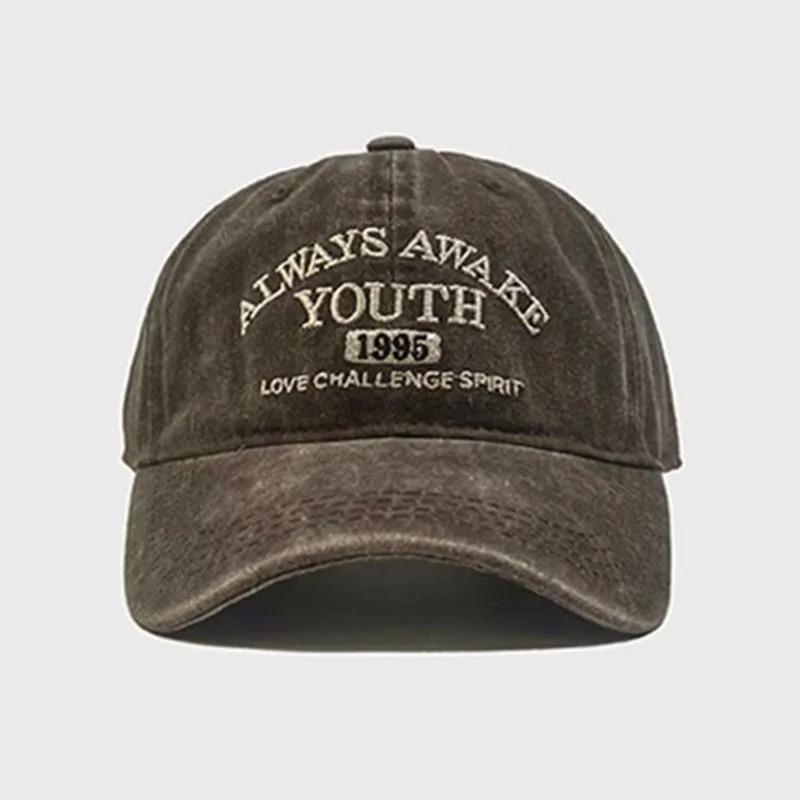 

New Cotton Retro Vintage Baseball Cap Men Women Denim Embroidered Letters Hat Cotton Soft Top Caps Casual Retro Unisex Hats Adjustable