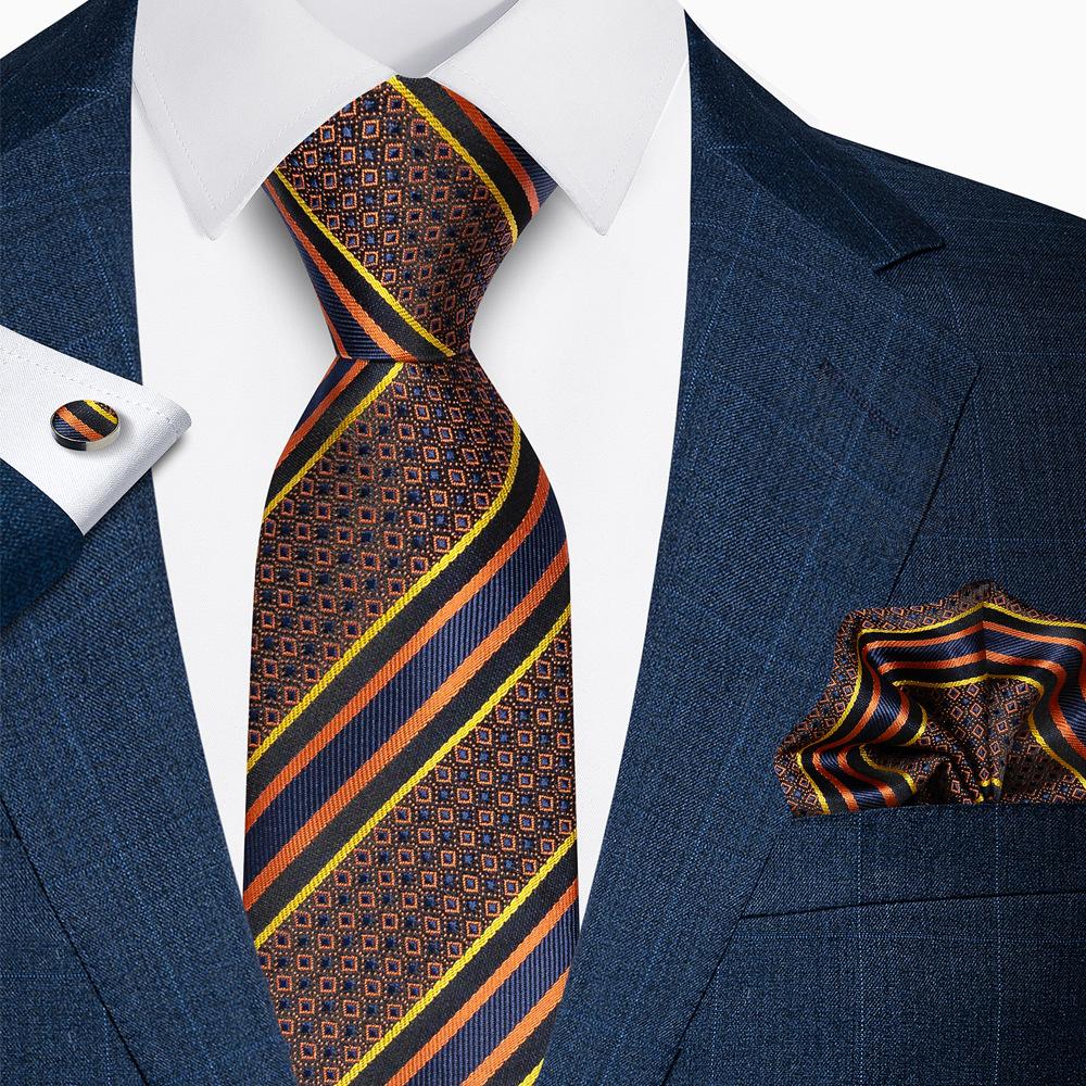 

Men Floral Jacquard Tie Wedding Party Necktie Handkerchief Cravat Accessories