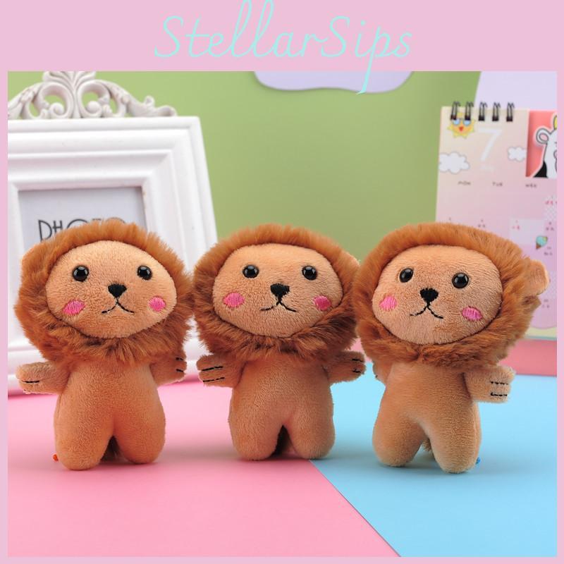 Chaveiro Leão de Pelúcia Fofo Brinquedo Animal de Pelúcia Macio de Pelúcia Curta Para Crianças