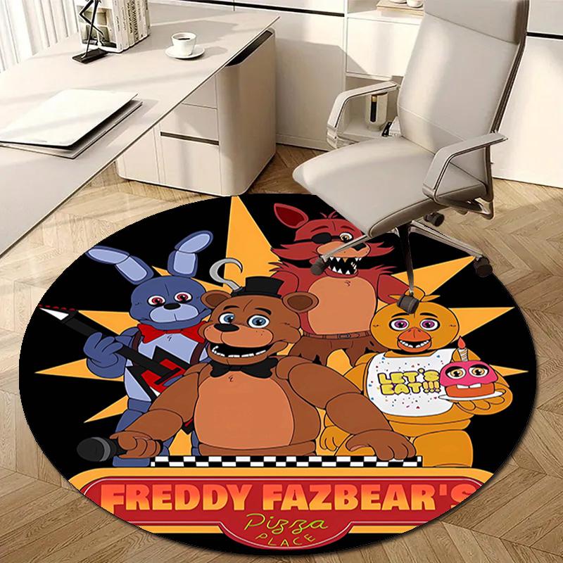 1pc Freddy bear1 Design Printed Area Round Carpet for Bedroom Living Room Home Decor Rugs Mat Non Slip Mat Rug for Bedside