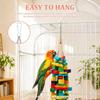 Parrot Toy Wooden Bird Chew Toy with Hook Multicolored Parrot Chewing Toy Birdcage Accessories Pet Supplies for Macaw Cockatoo