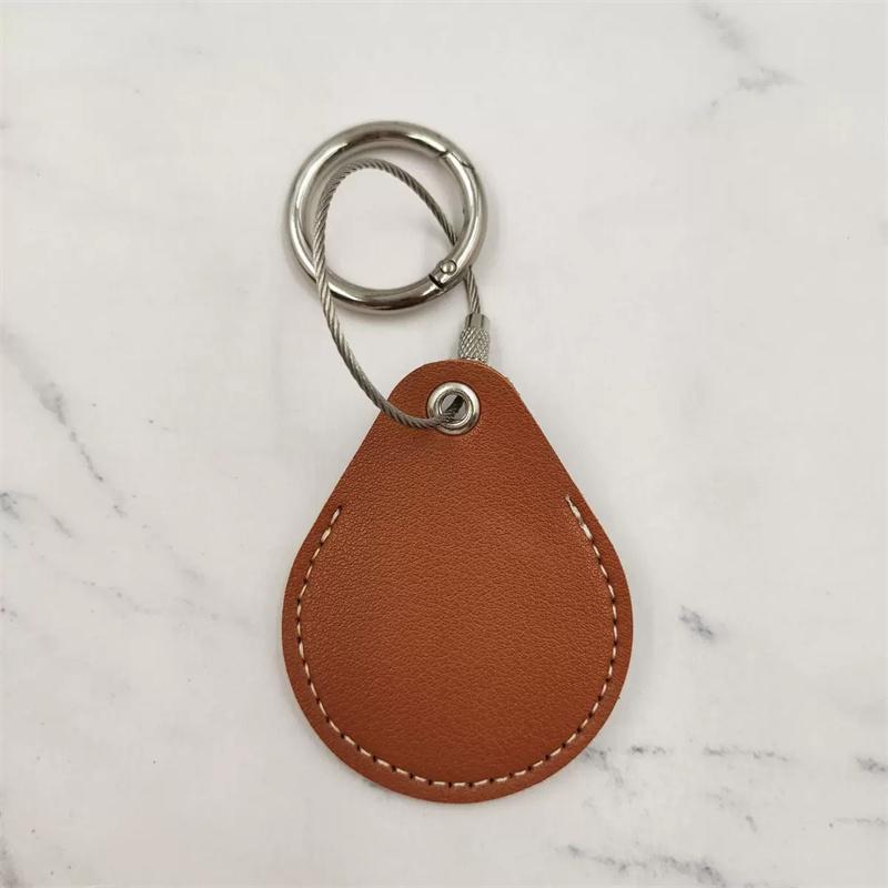 

New For Airtags Leather Protective Case For Apple Anti-lost Location Tracker Pet Cat Dog Collar Cover With Keychain Accessories