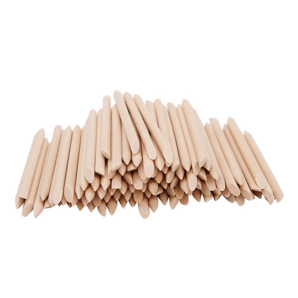 200pcs Double Heads Wooden Cuticle Pusher Wooden Stick Cuticle Remover Stick Manicure