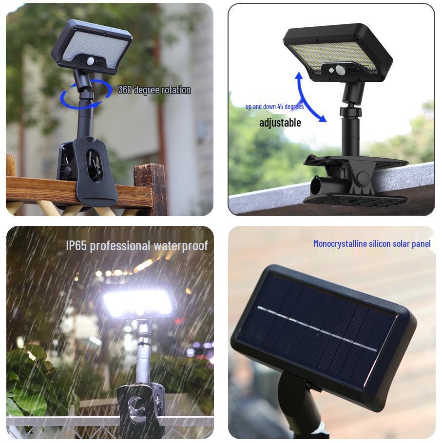 Solar Clip-on Outdoor Courtyard & Villa Wall Lamp for Park and Lawn Lighting