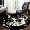 1pc Cat Office Round Area Rug, Under Office Chairs Bedroom Living Room Home Decor, Room Deco